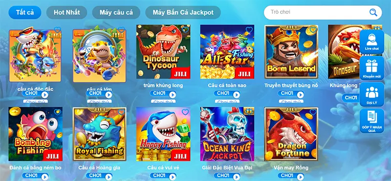 Sảnh game bắn cá tại RR88 đa dạng với nhiều trò chơi vô cùng hấp dẫn