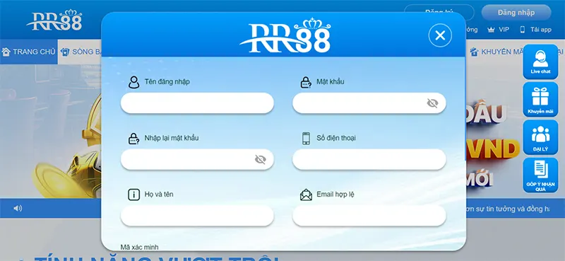 Đăng ký RR88 đơn giản và nhanh chóng