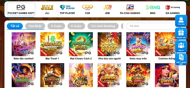 Kho game nổ hũ RR88 khổng lồ với nhiều nhà cung cấp game nổi tiếng